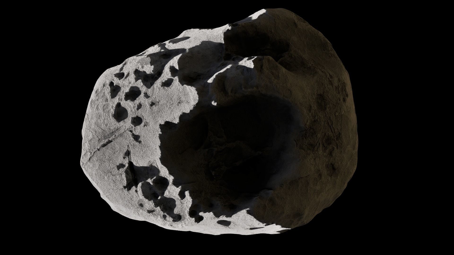 Asteroid meteorite Low-poly 3D model_1