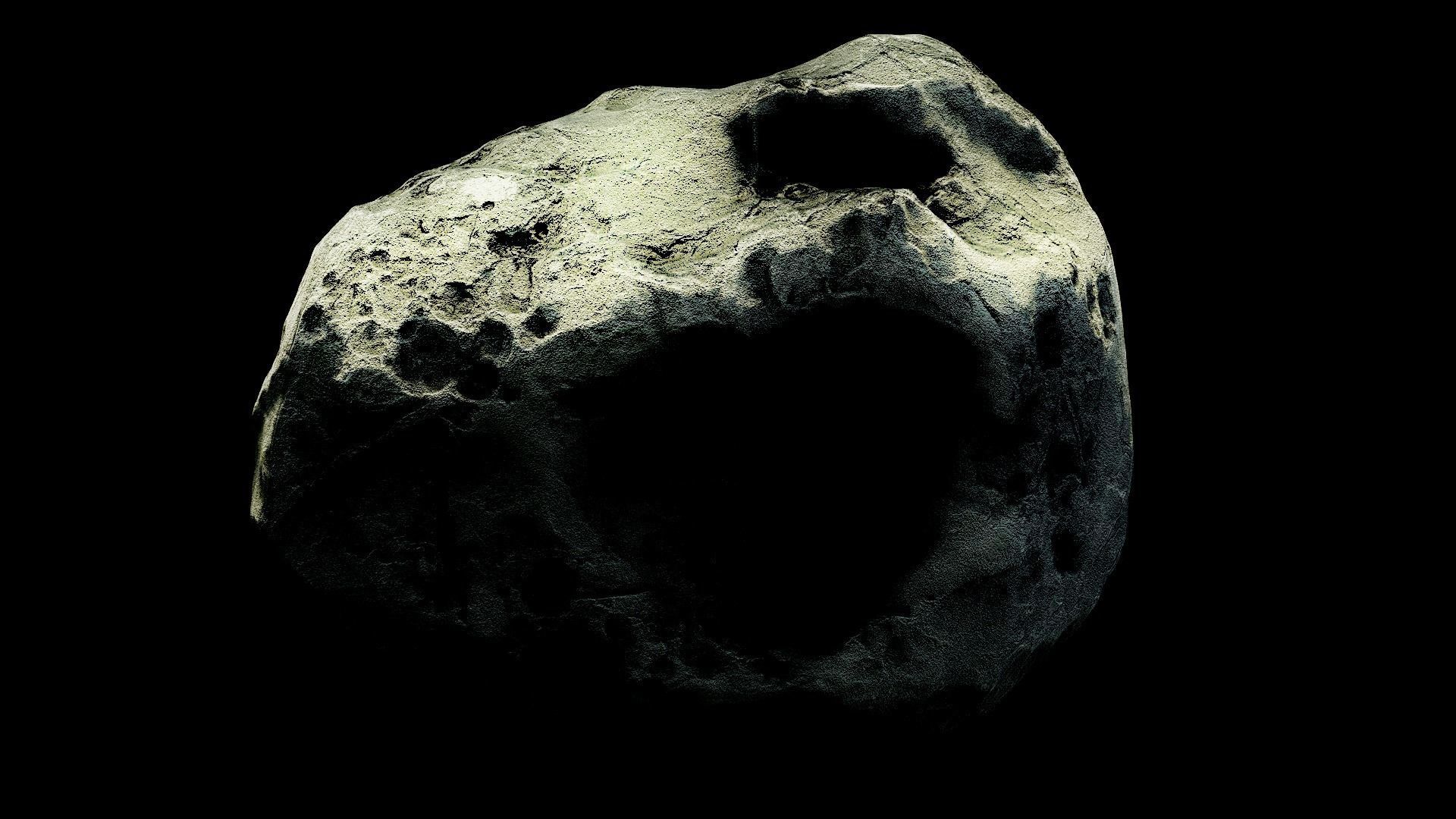 Asteroid meteorite Low-poly 3D model_2