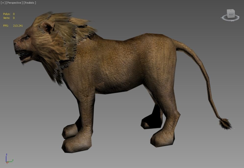 Male Lion Low-poly 3D model_3