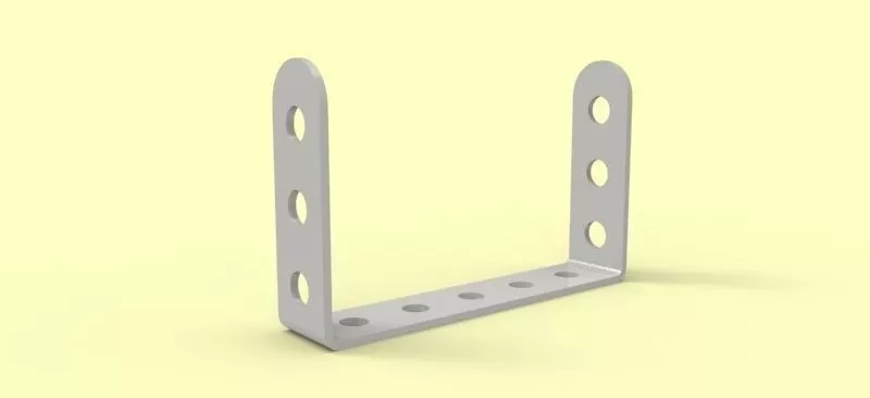 Double angle strip 5x3x3 - Meccano part Free 3D model