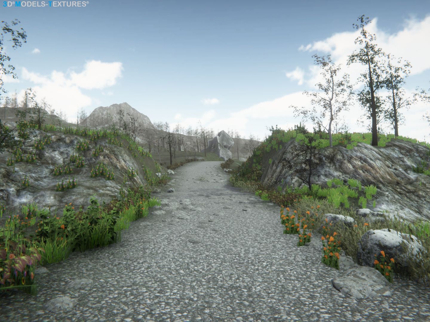 Lake Road Low-poly 3D model_28