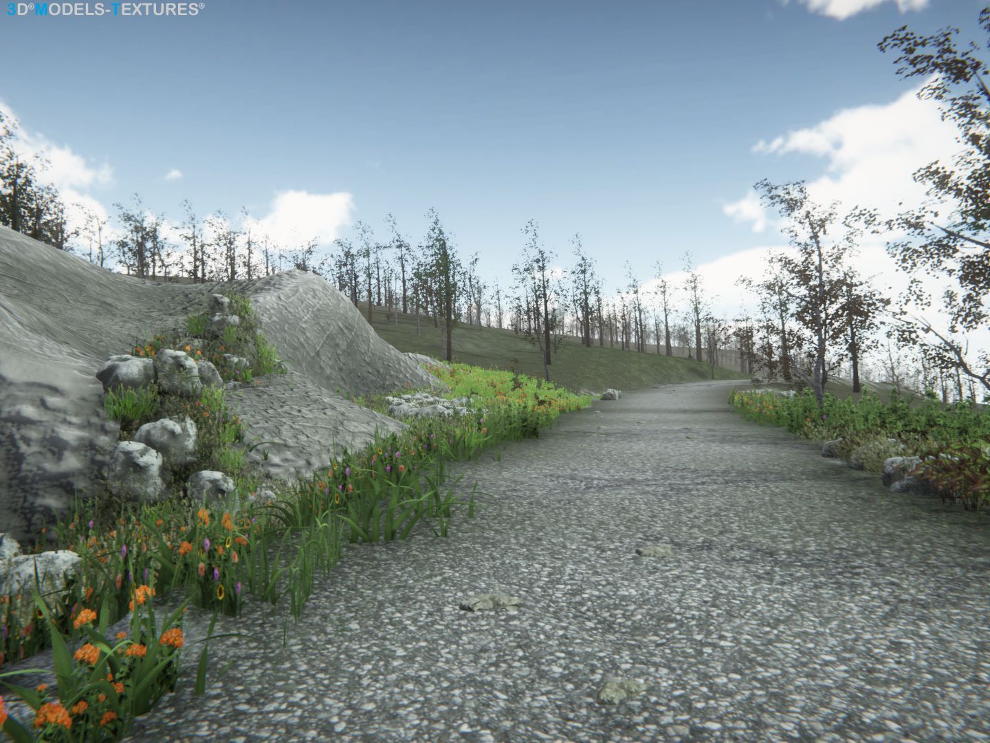 Lake Road Low-poly 3D model_24