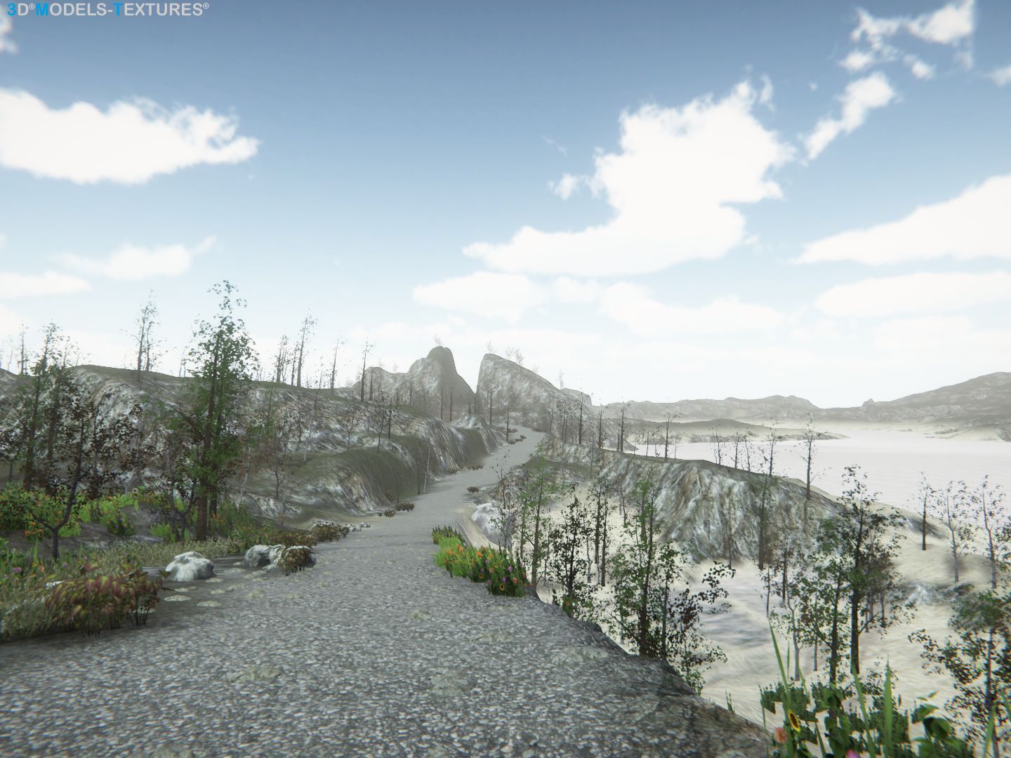 Lake Road Low-poly 3D model_14