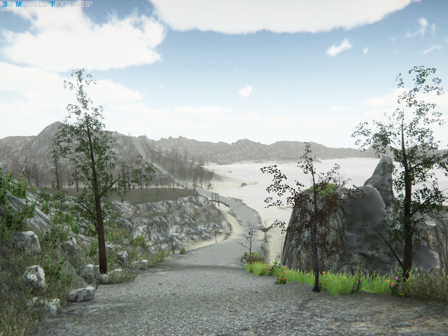 Lake Road Low-poly 3D model_26