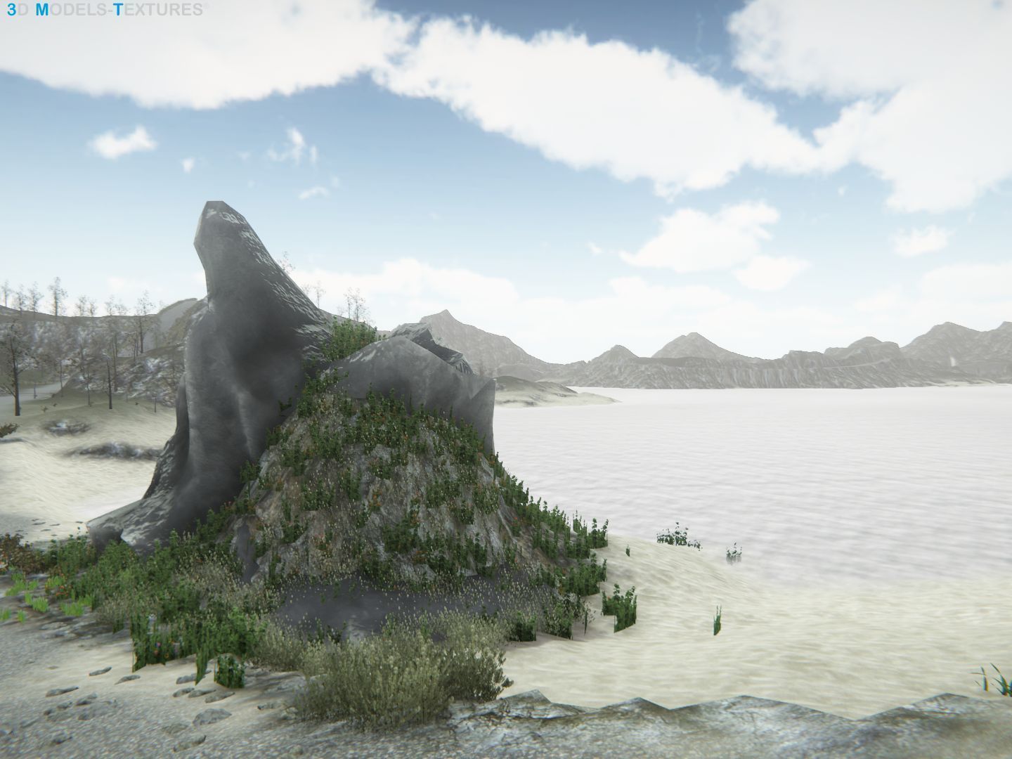 Lake Road Low-poly 3D model_30