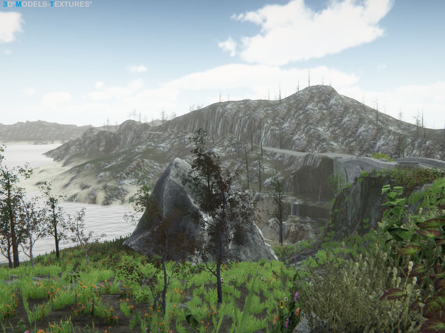 Lake Road Low-poly 3D model_15