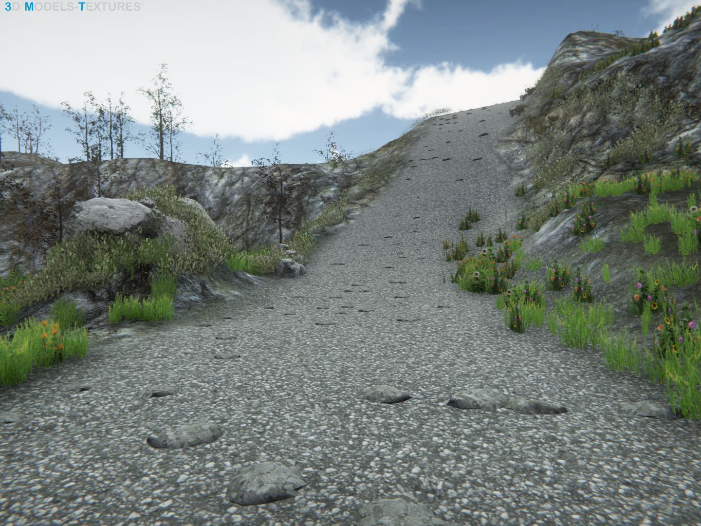 Lake Road Low-poly 3D model_31