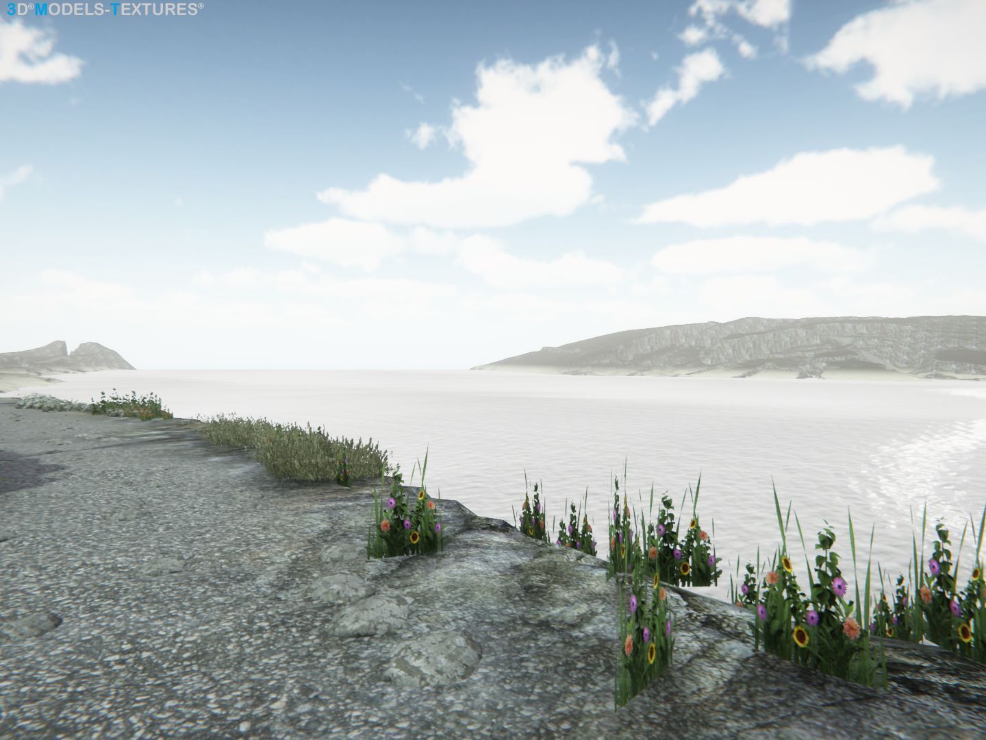 Lake Road Low-poly 3D model_2
