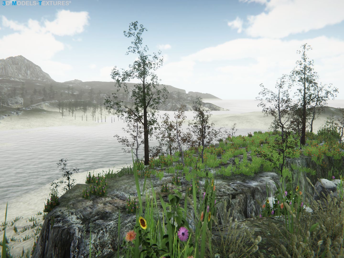 Lake Road Low-poly 3D model_19