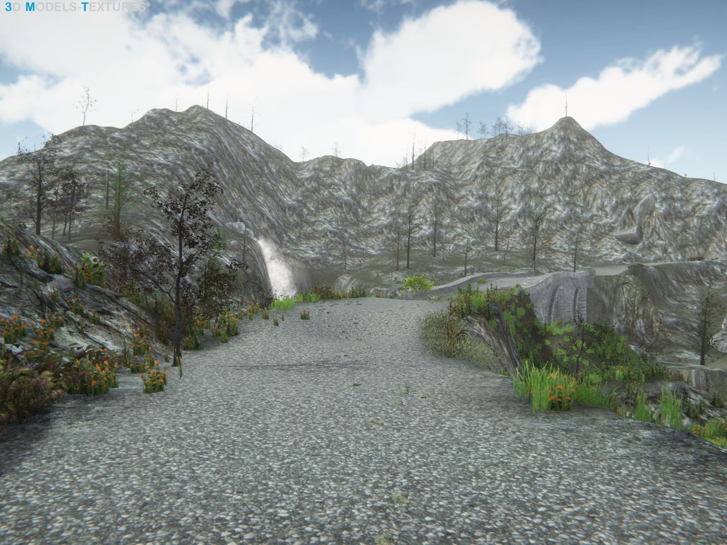 Lake Road Low-poly 3D model_6