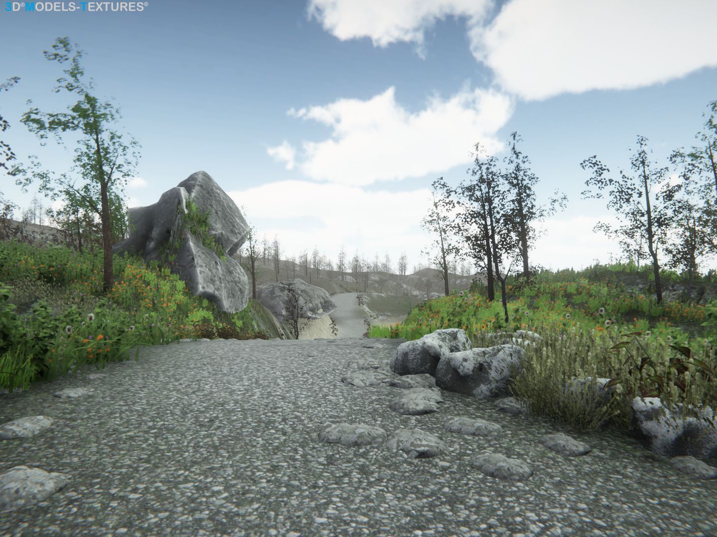 Lake Road Low-poly 3D model_23