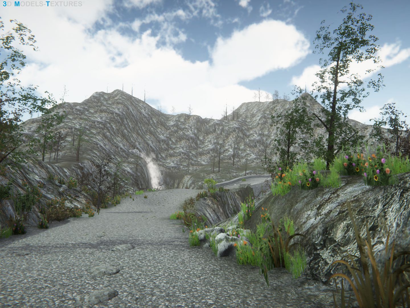 Lake Road Low-poly 3D model_22