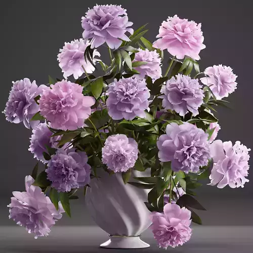 Bouquet lilac Peonies peony 3D model