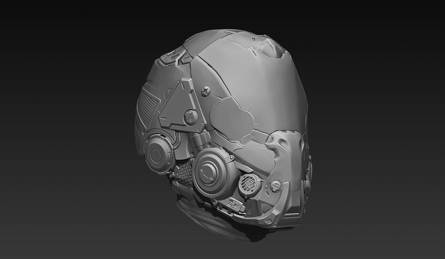 Sci-Fi Head  3D model_7