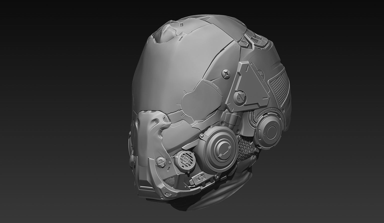 Sci-Fi Head  3D model_2