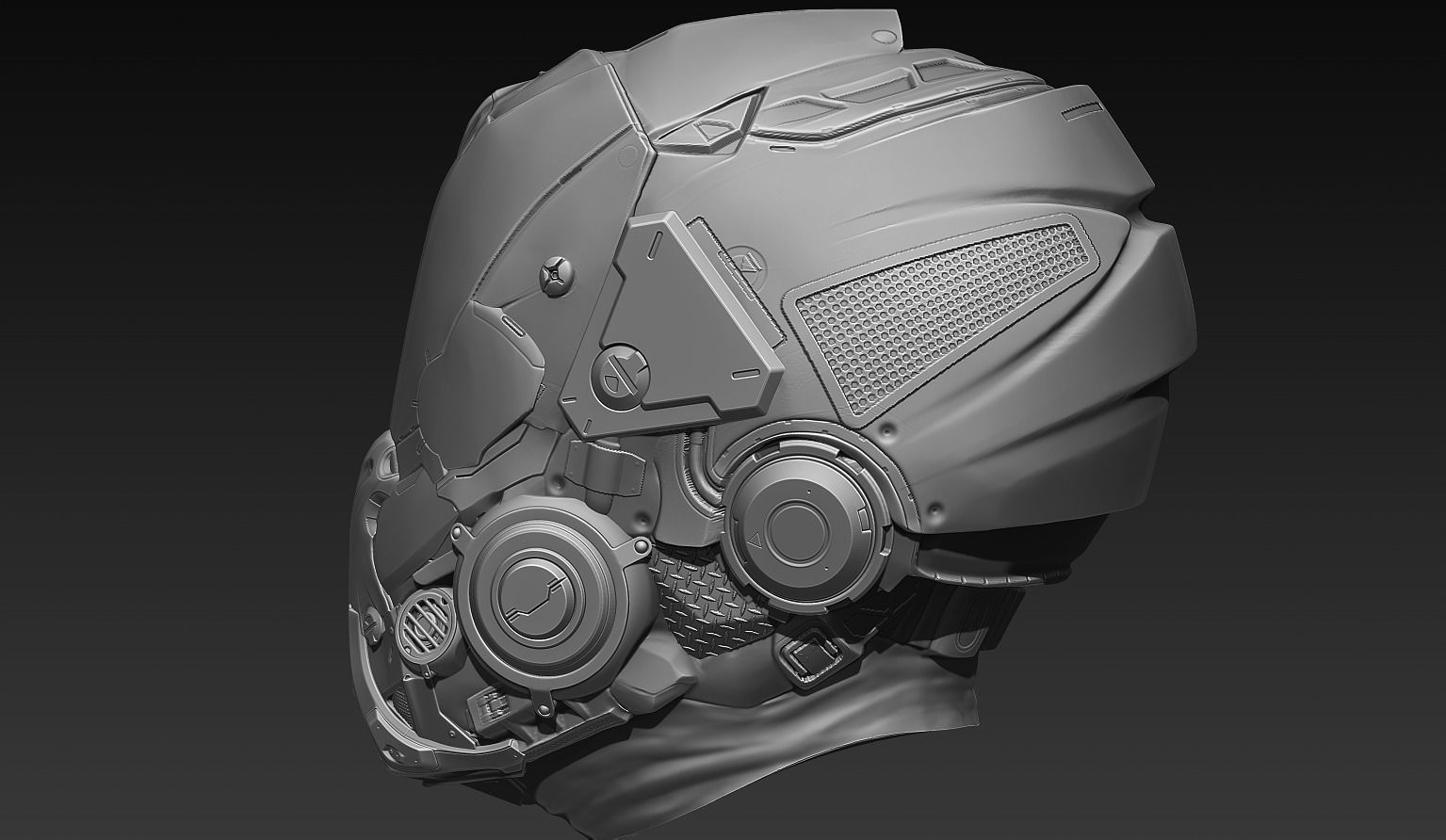 Sci-Fi Head  3D model_3