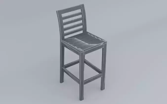 PVC Tall Chair Outdoor Low Poly 
