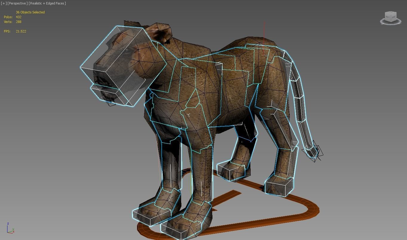 Lioness lion Low-poly 3D model_2