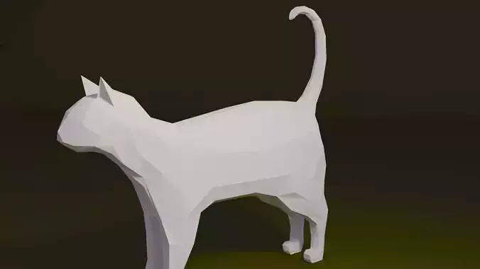 LowPoly cat polygonal Free low-poly 3D model
