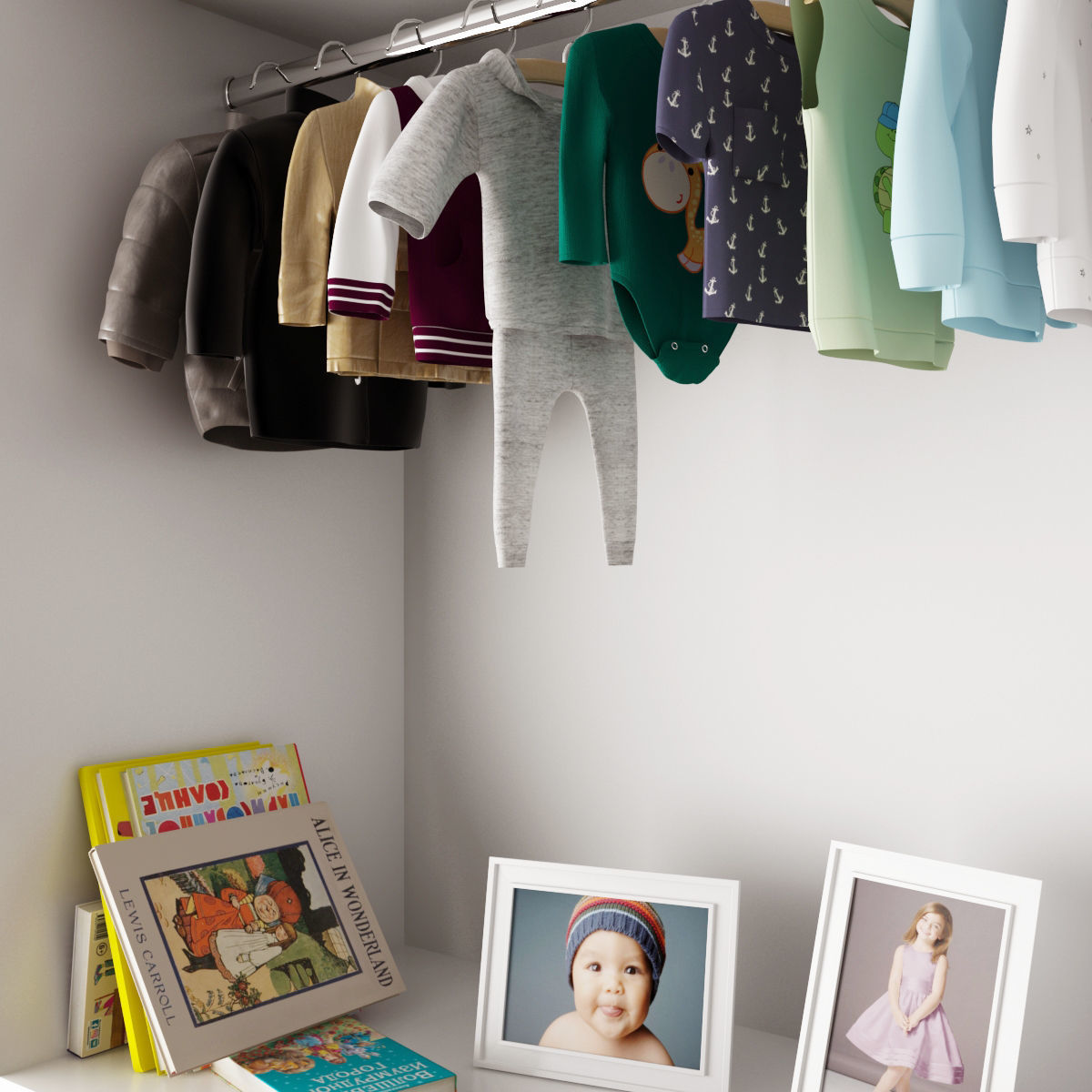 Wardrobe for children 01 3D model_1