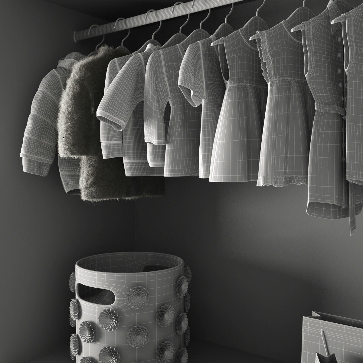 Wardrobe for children 01 3D model_6