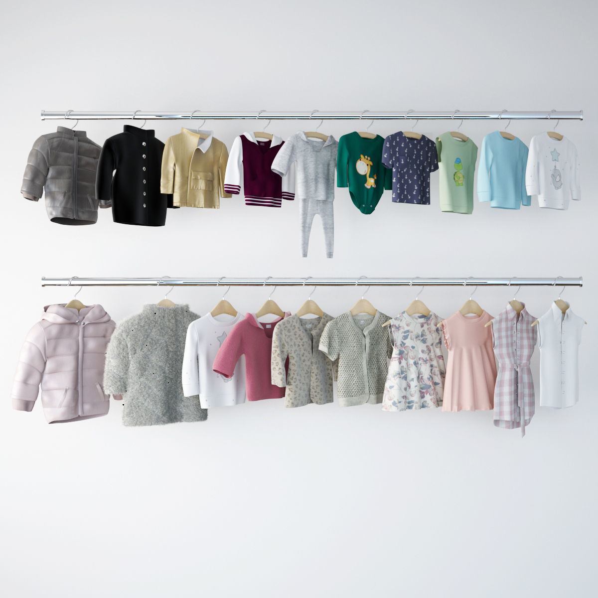 Wardrobe for children 01 3D model_4