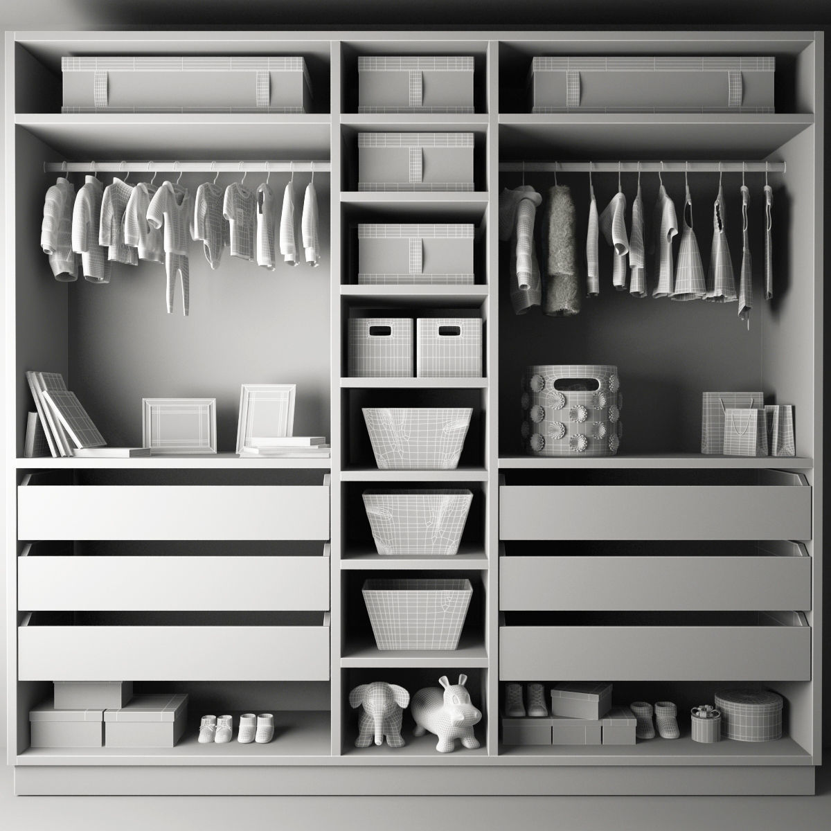 Wardrobe for children 01 3D model_8