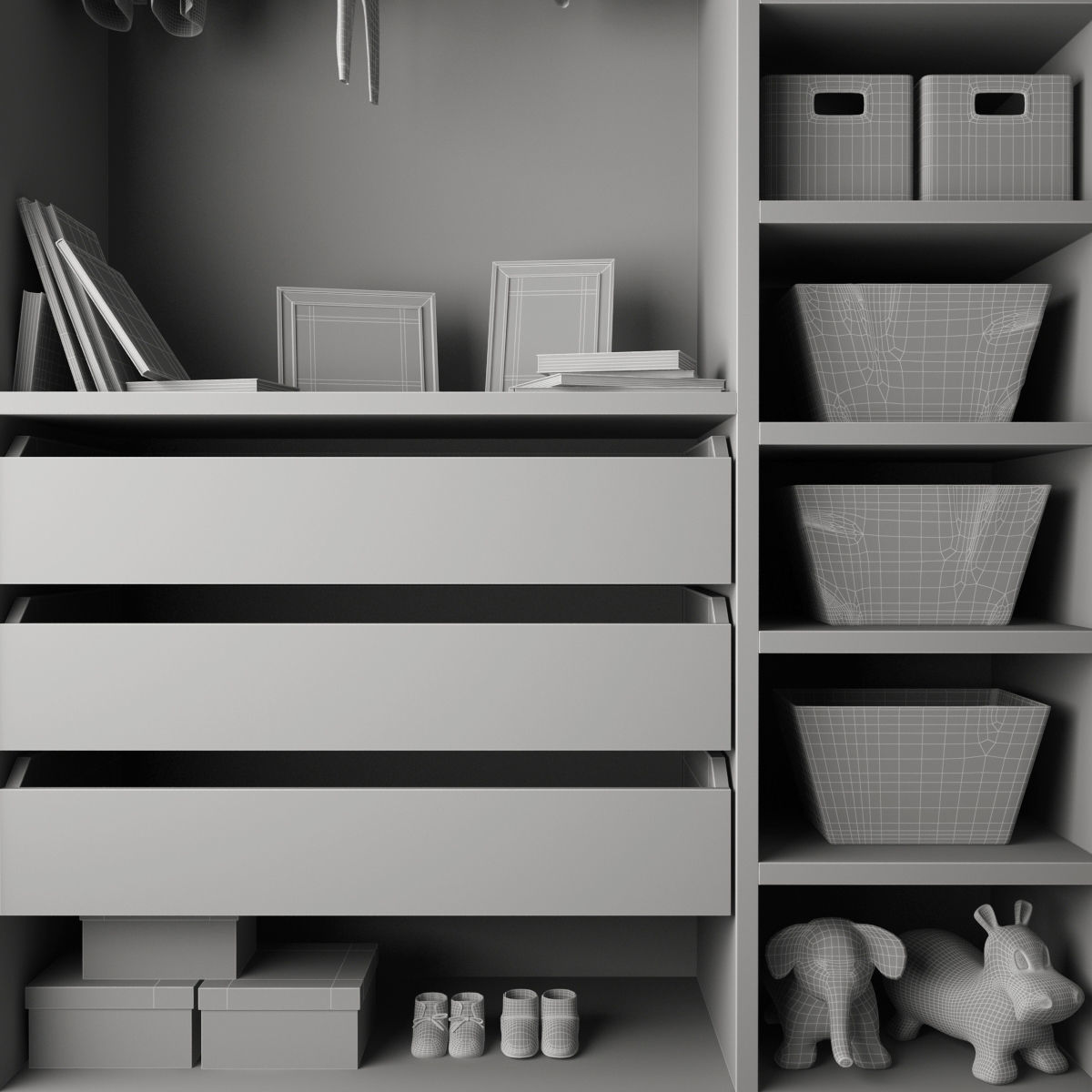 Wardrobe for children 01 3D model_7