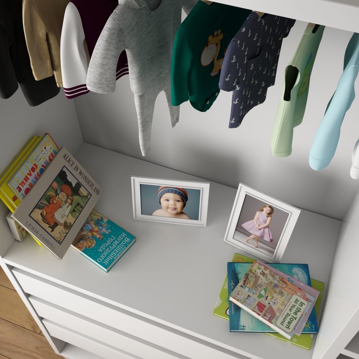Wardrobe for children 01 3D model_2