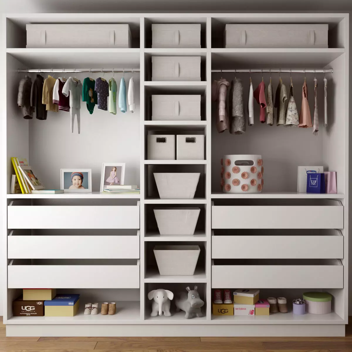 Wardrobe for children 01 3D model_0