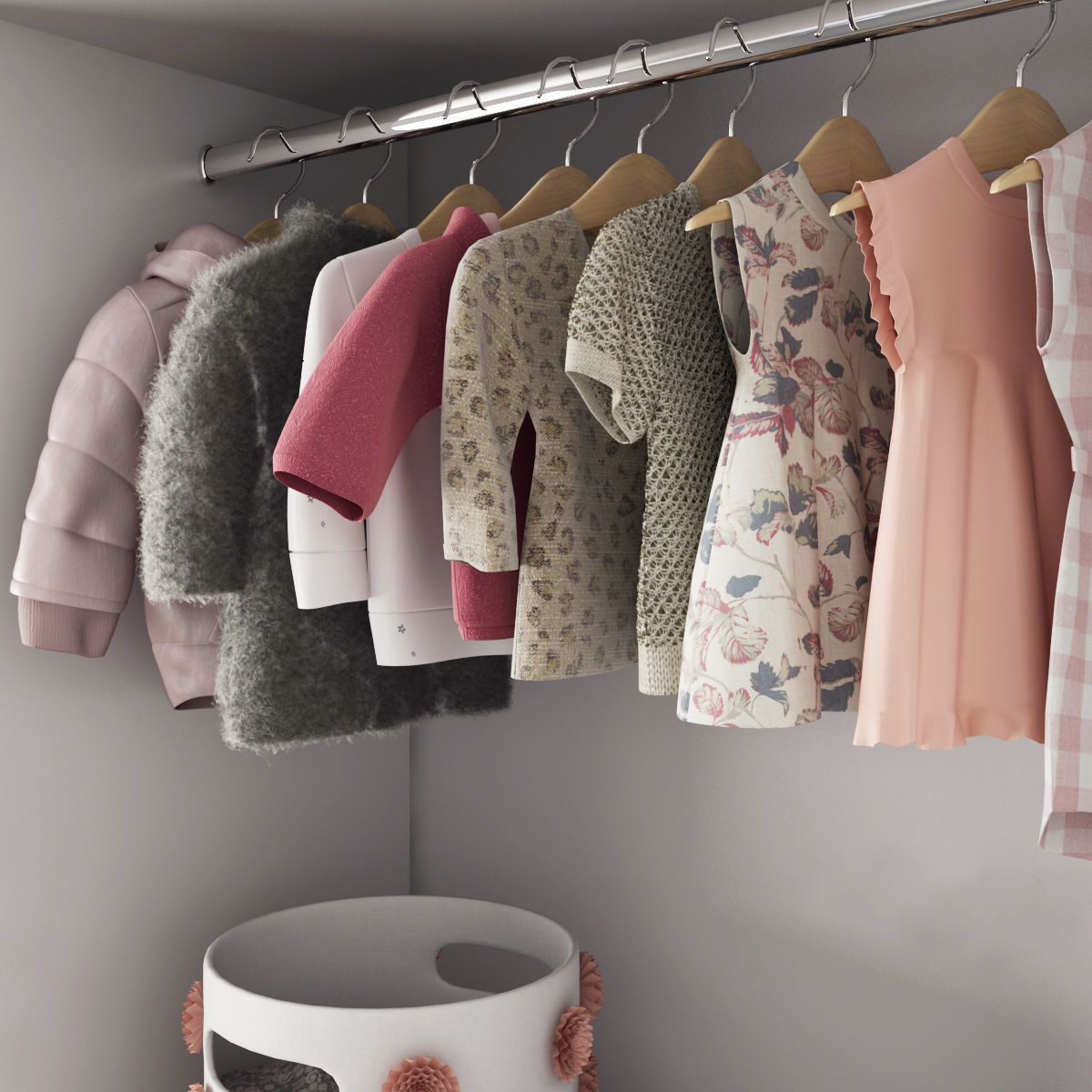 Wardrobe for children 01 3D model_3