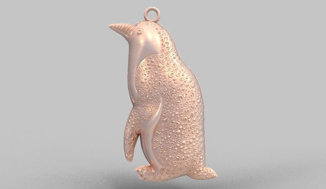 Penguin Necklace  3D print model_3
