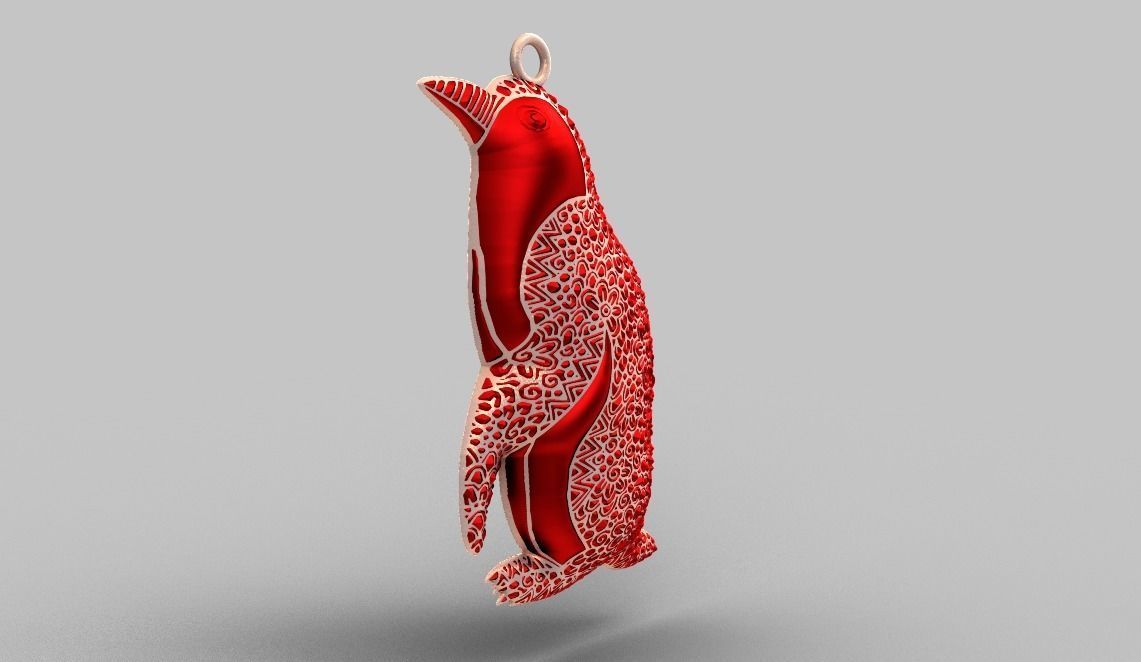 Penguin Necklace  3D print model_5