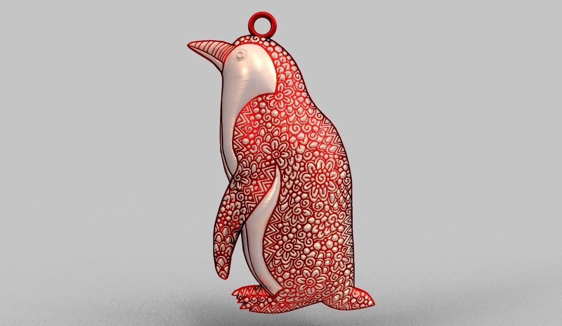 Penguin Necklace  3D print model_1
