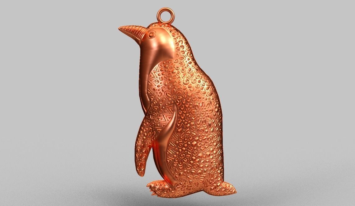 Penguin Necklace  3D print model_4