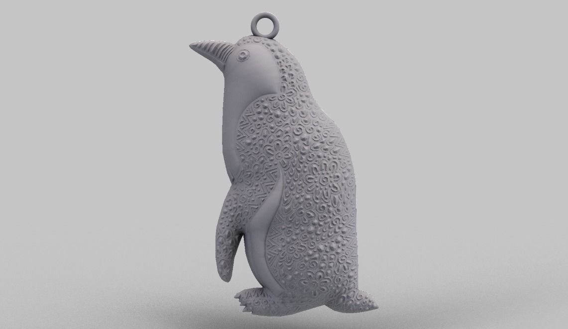 Penguin Necklace  3D print model_6
