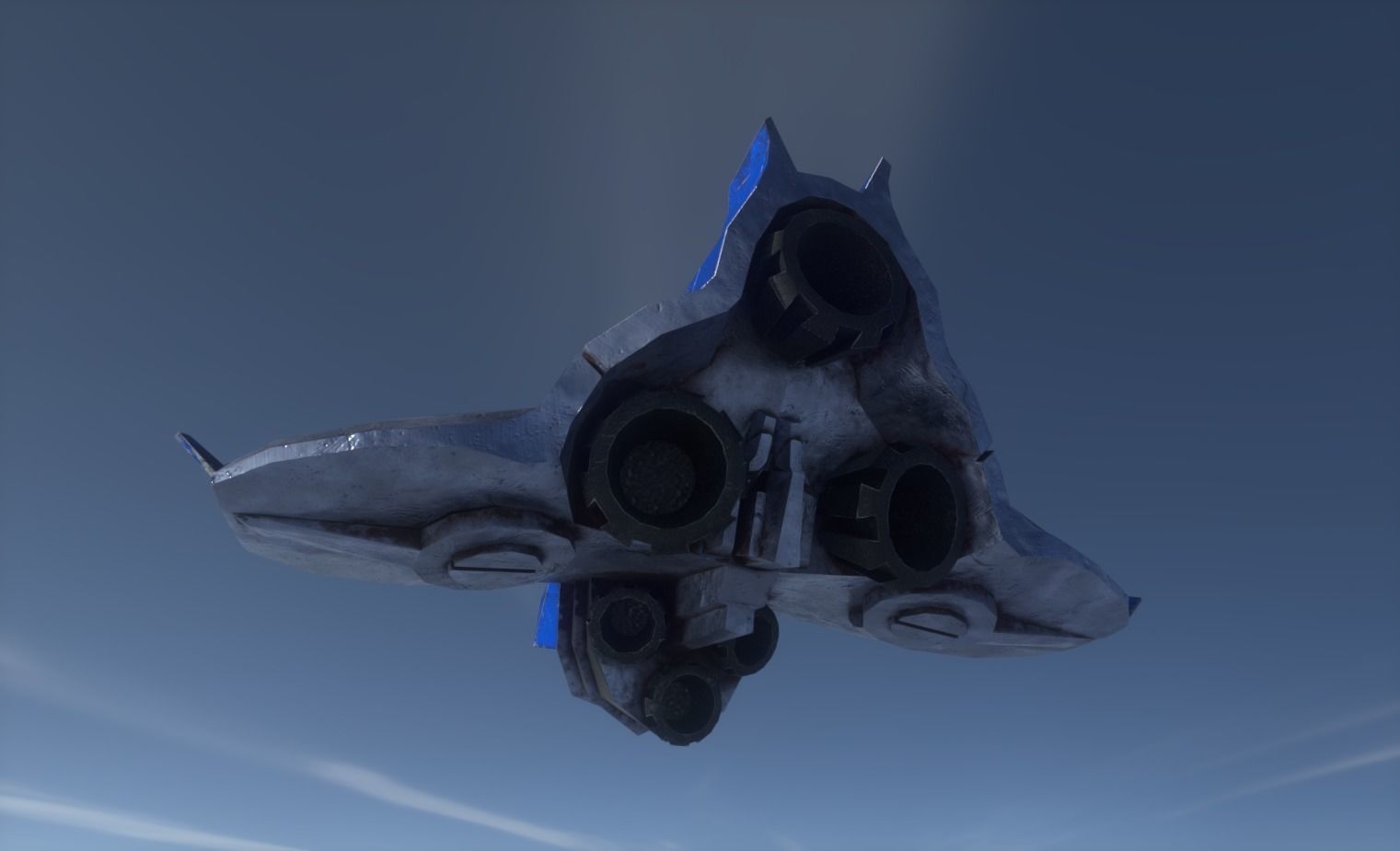 Spacecraft Low-poly 3D model_3