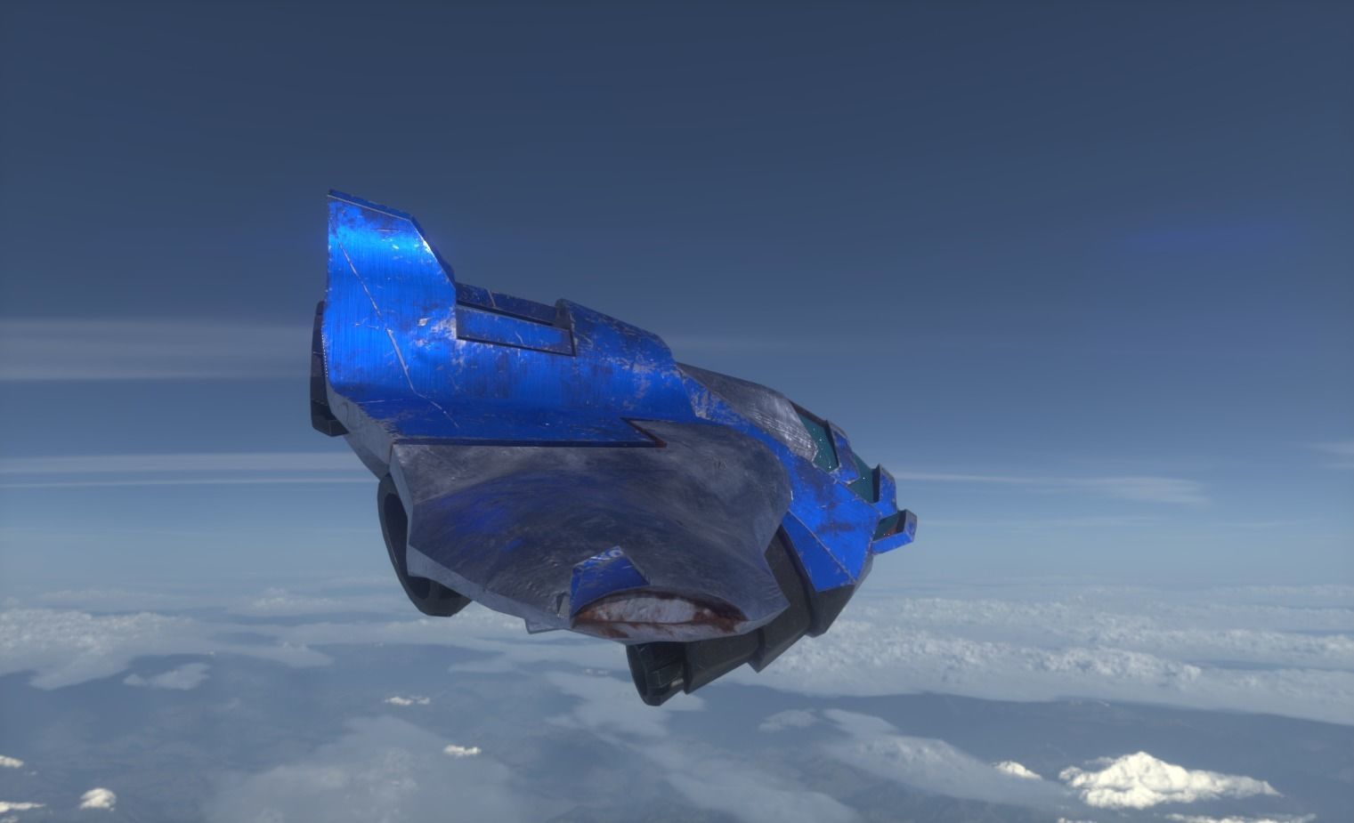 Spacecraft Low-poly 3D model_4