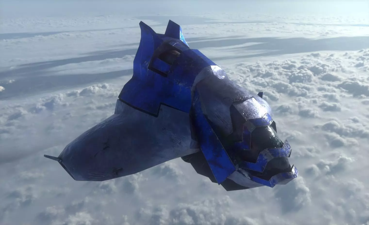 Spacecraft Low-poly 3D model_0