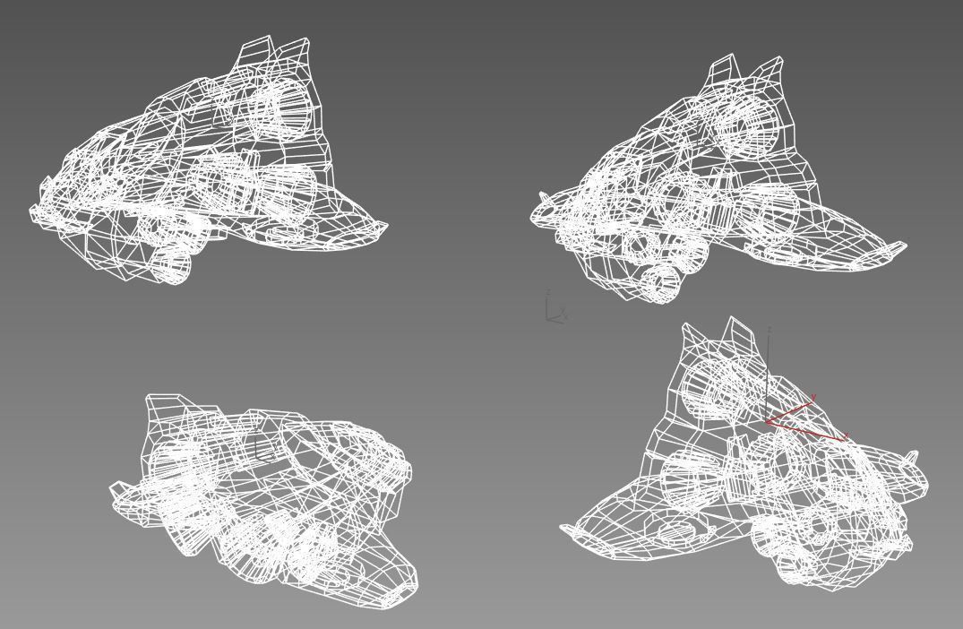 Spacecraft Low-poly 3D model_6