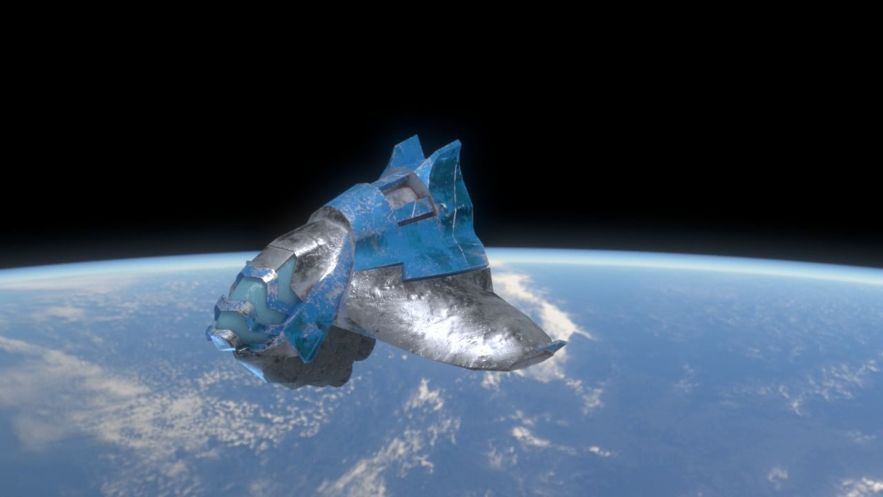 Spacecraft Low-poly 3D model_1