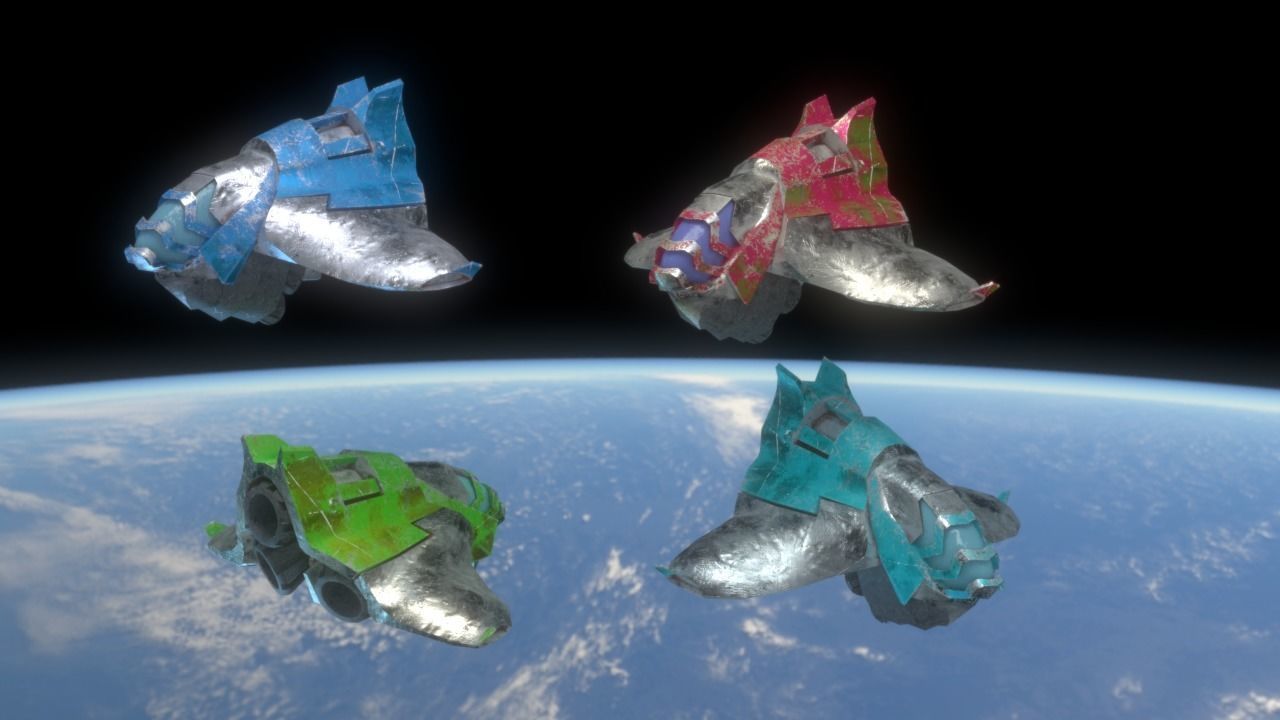 Spacecraft Low-poly 3D model_2
