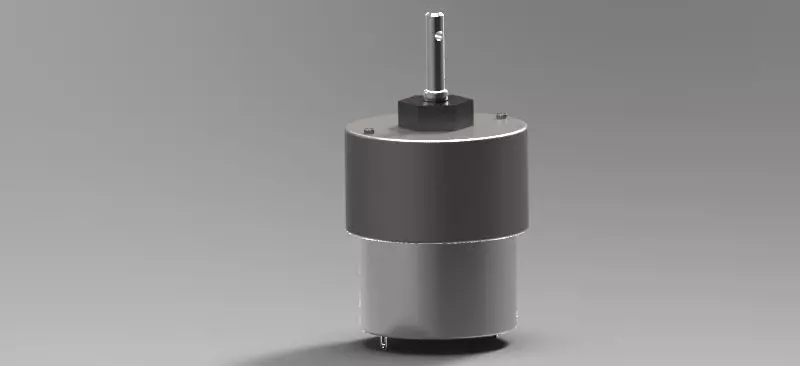 DC motor with metal gear box  Free 3D model_0