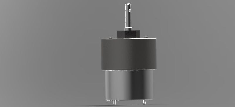 DC motor with metal gear box  Free 3D model_1