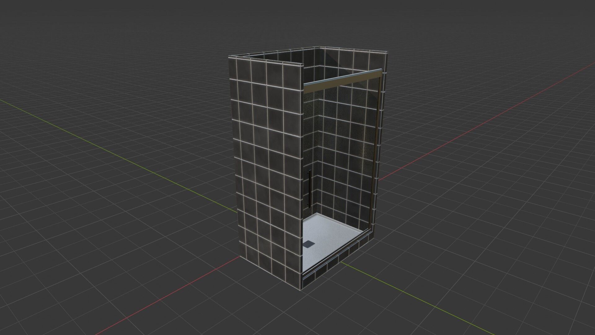 Dark Bathroom Set Low-poly 3D model_35