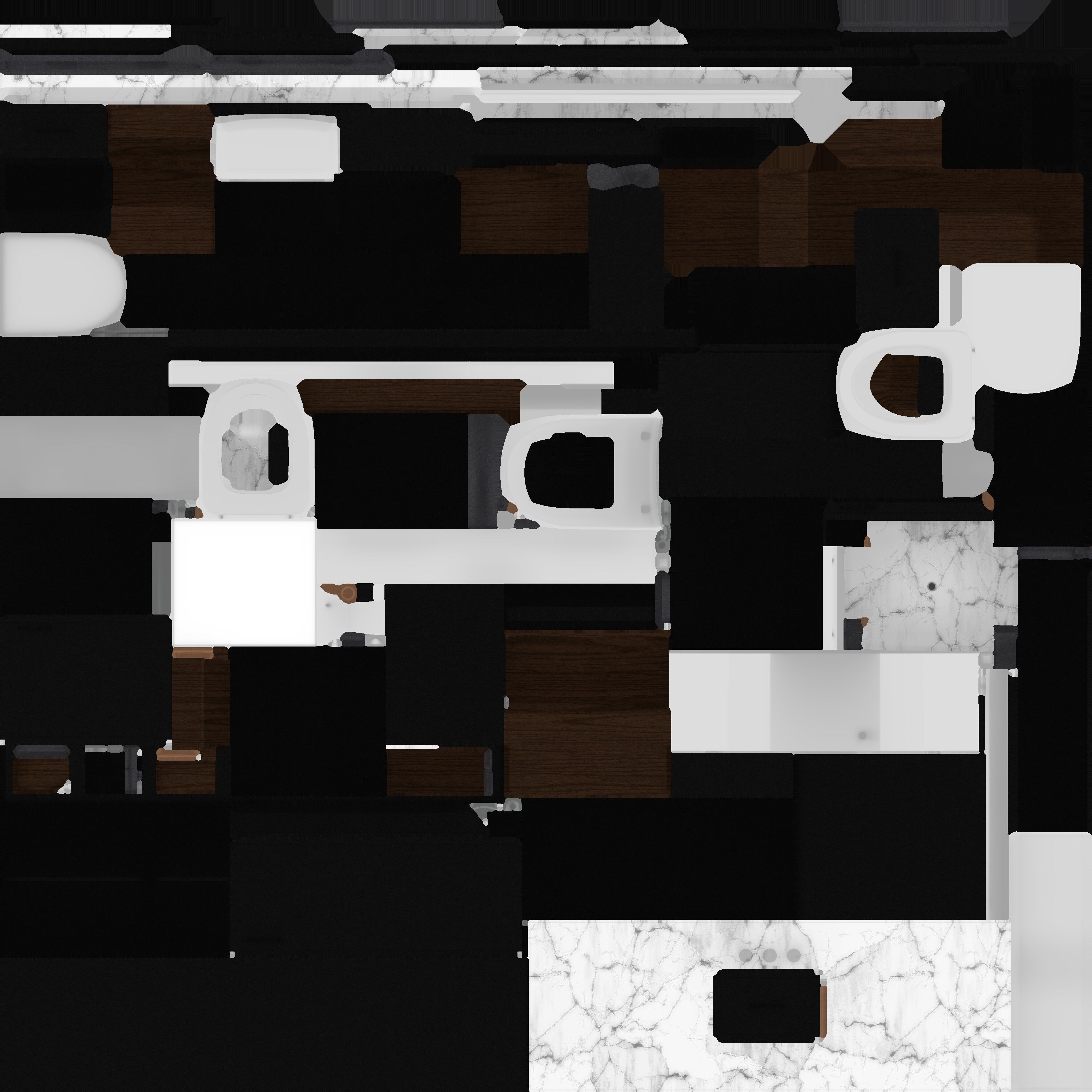 Dark Bathroom Set Low-poly 3D model_47