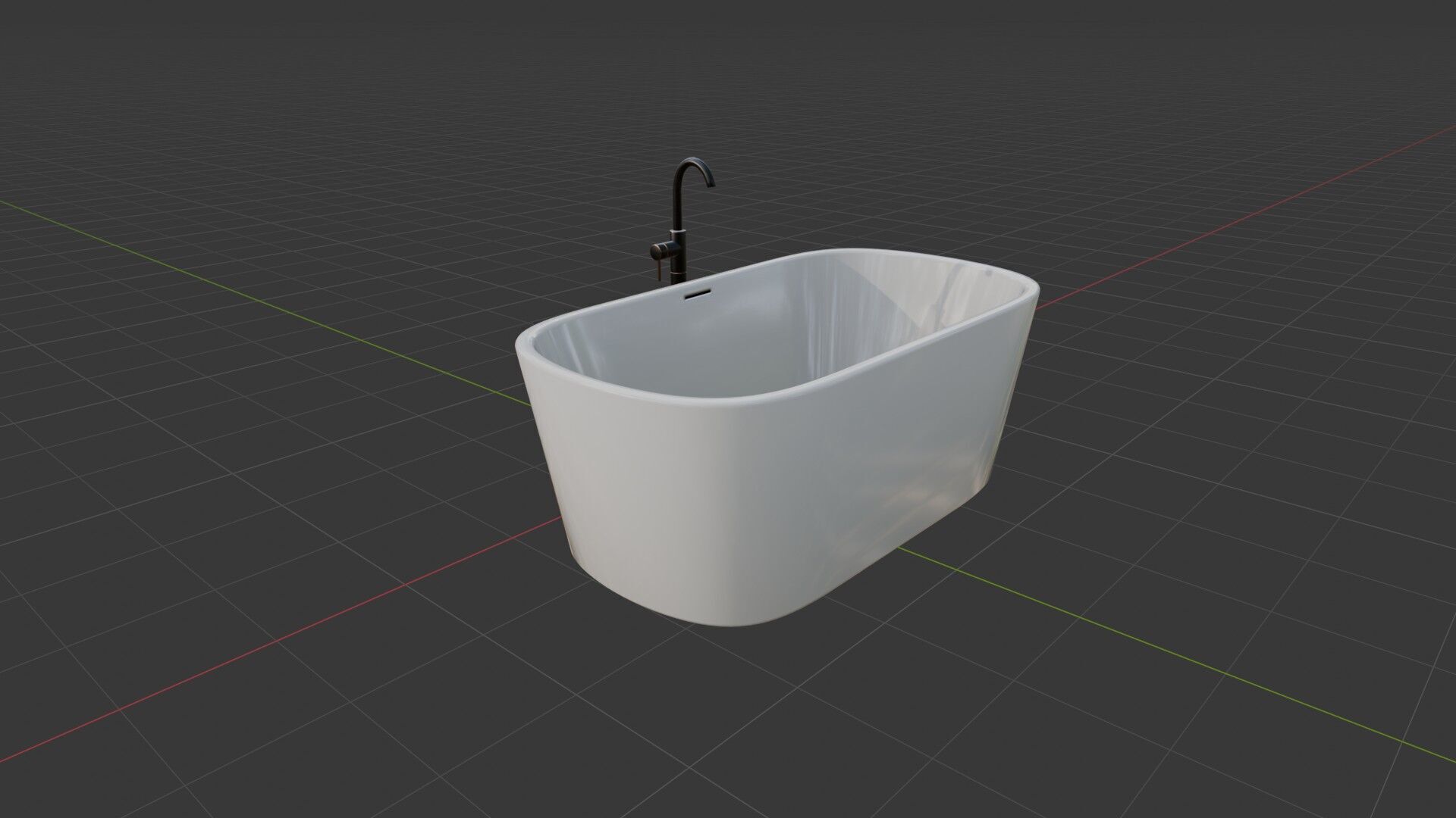 Dark Bathroom Set Low-poly 3D model_41