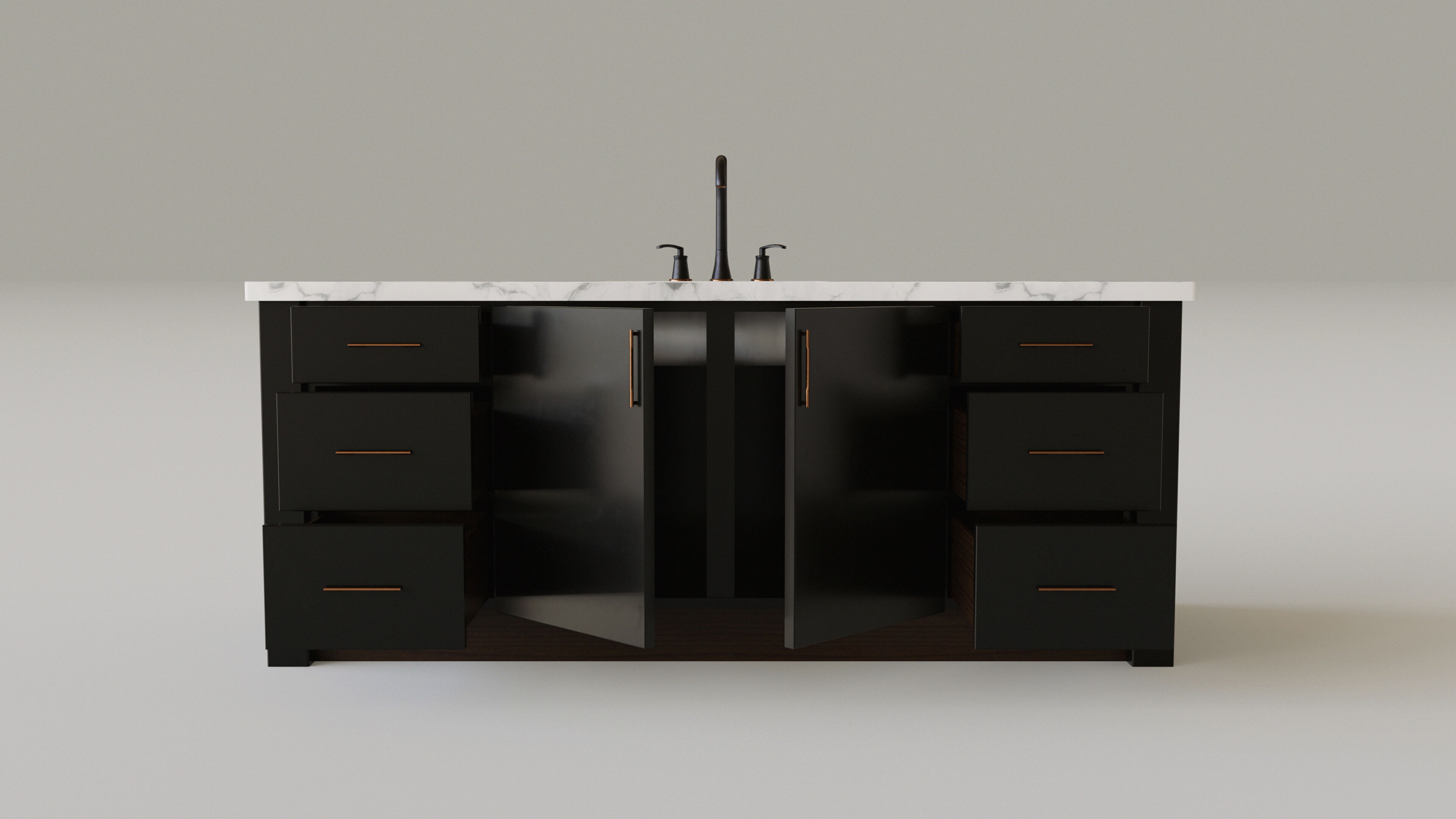 Dark Bathroom Set Low-poly 3D model_5