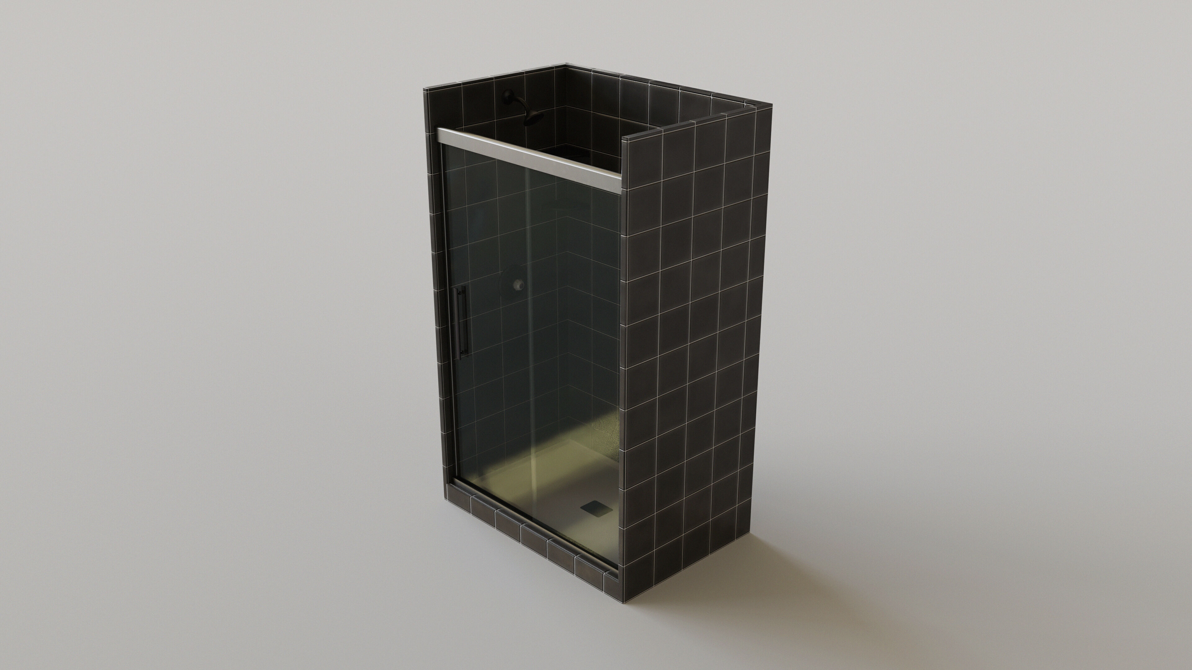 Dark Bathroom Set Low-poly 3D model_19