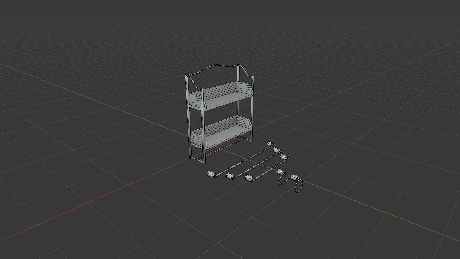 Dark Bathroom Set Low-poly 3D model_46